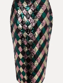 Mari Diamond Sequin Midi Skirt Co-Ord