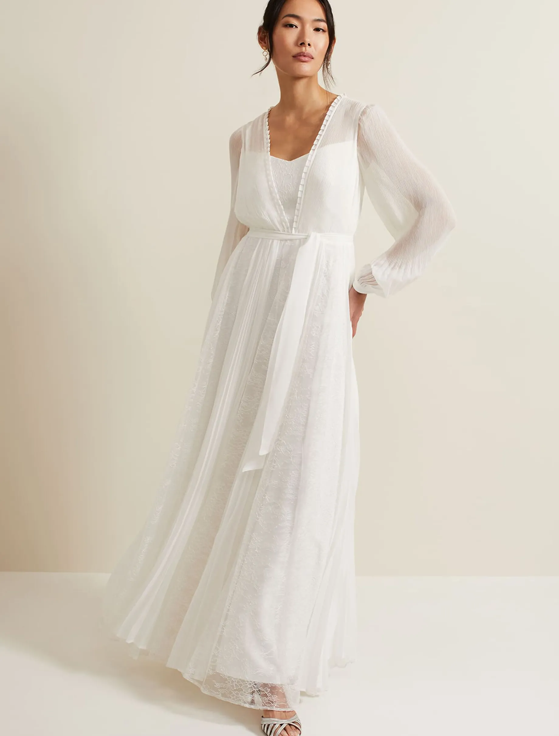 Mariana Pleated Lace Wedding Dress