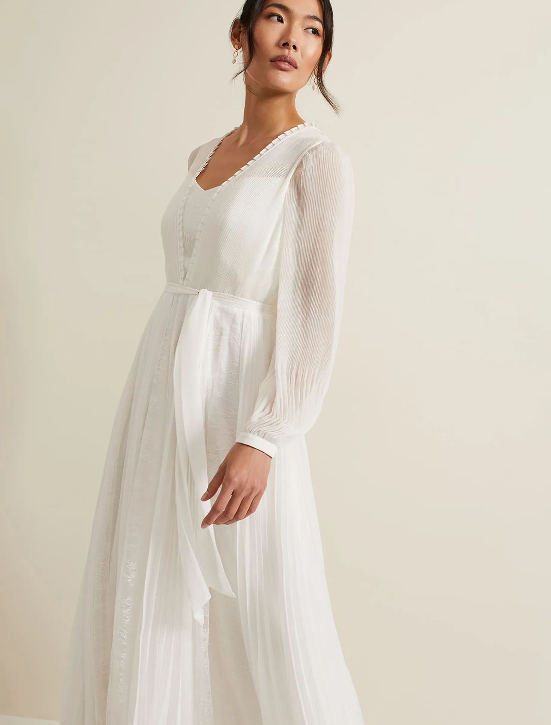 Mariana Pleated Lace Wedding Dress