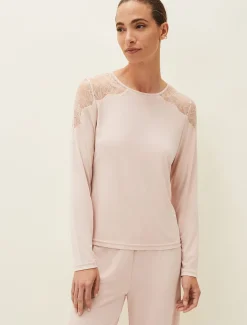 Marlie Lace Long Sleeved Pyjama Top