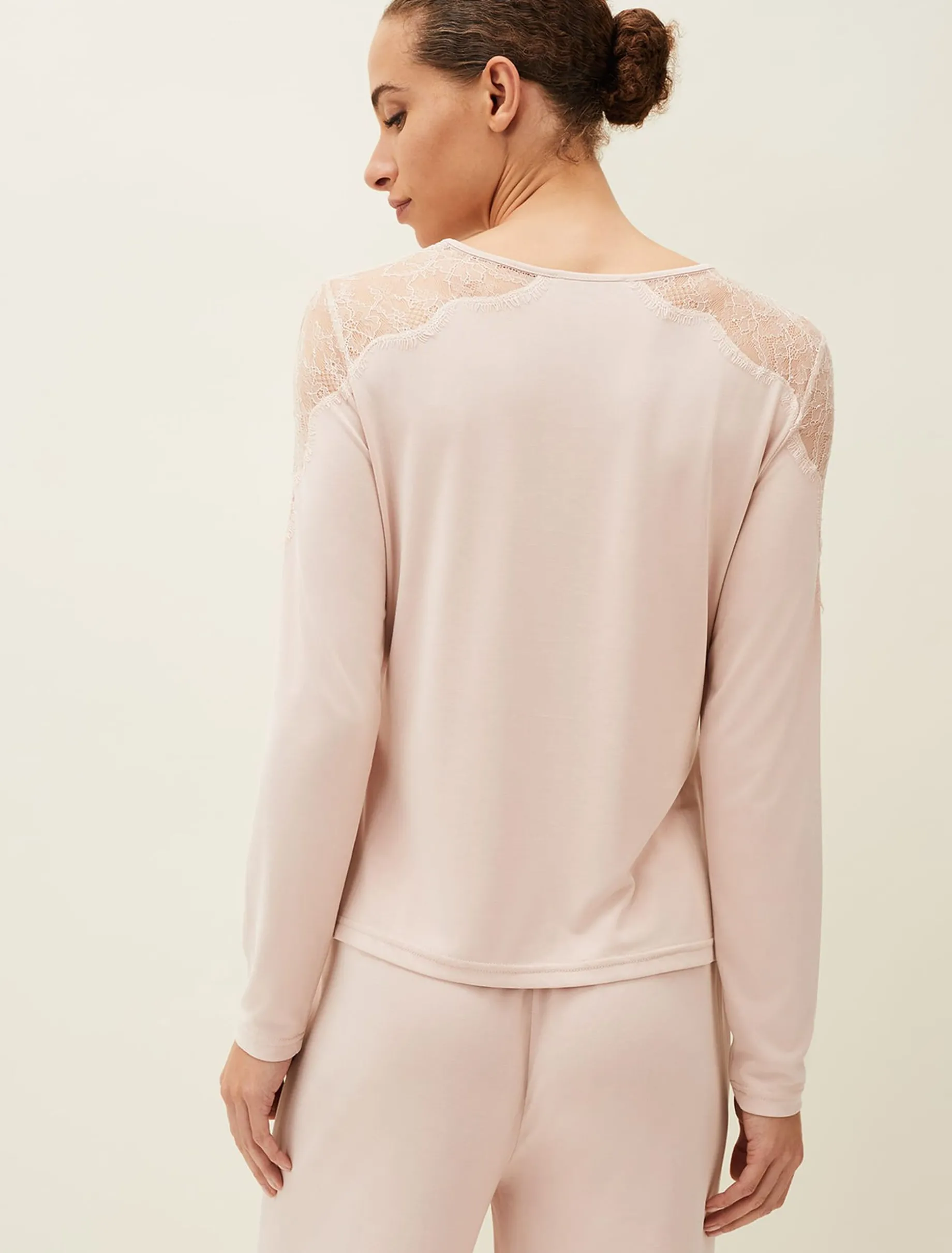 Marlie Lace Long Sleeved Pyjama Top