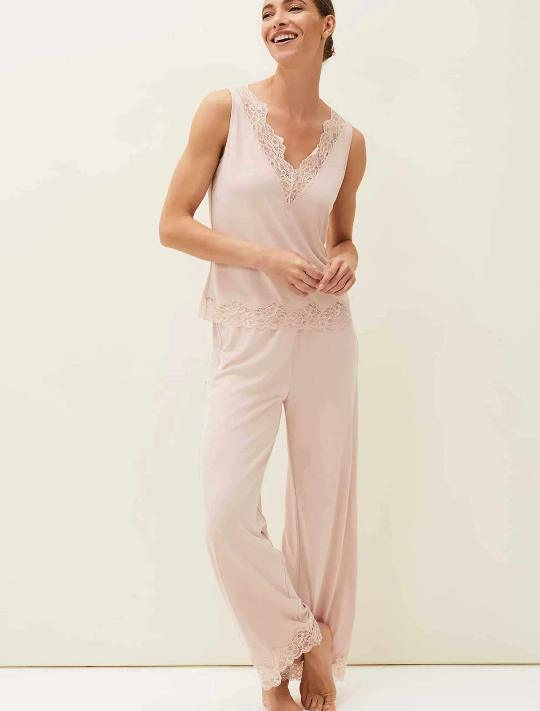 Marlie Lace Pyjama Wide Leg Trousers