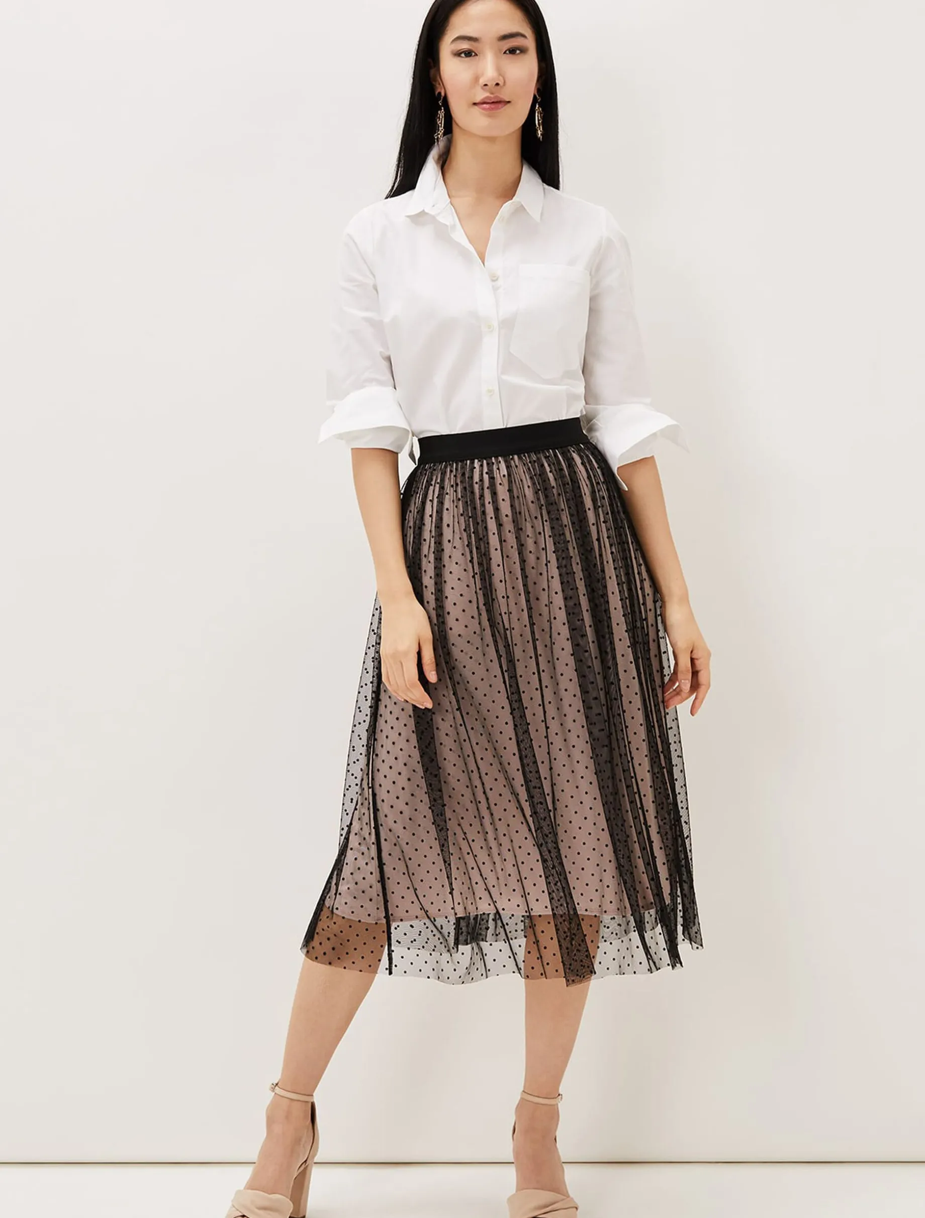 Maya Mesh Spot Skirt
