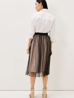 Maya Mesh Spot Skirt