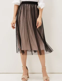 Maya Mesh Spot Skirt