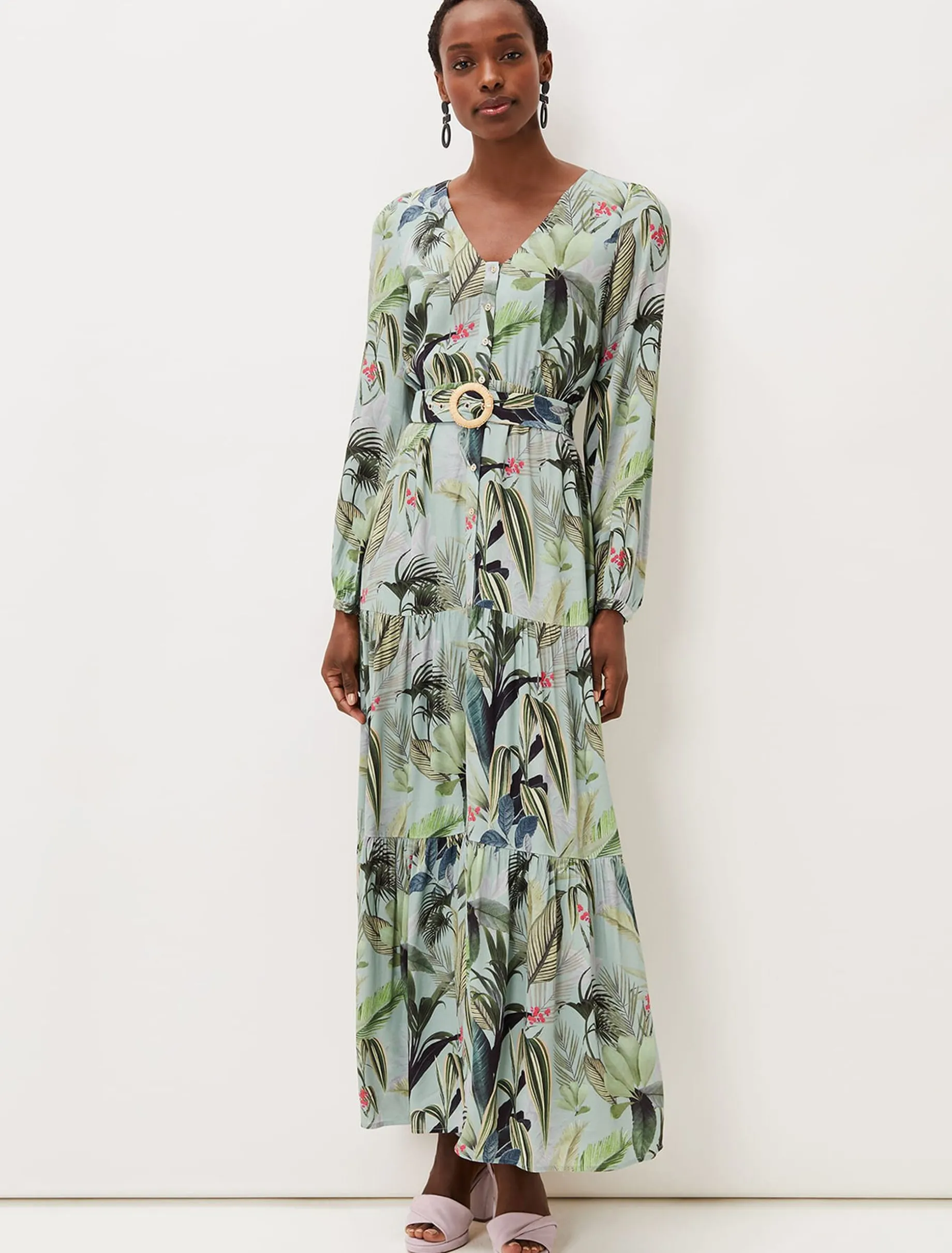 Maya Printed Tiered Maxi Dress