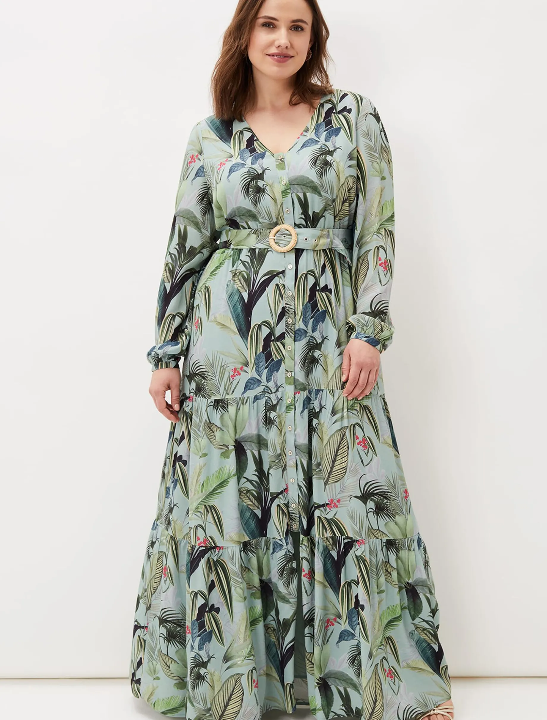 Maya Printed Tiered Maxi Dress