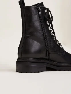 Meladie Leather Lace Up Ankle Boots