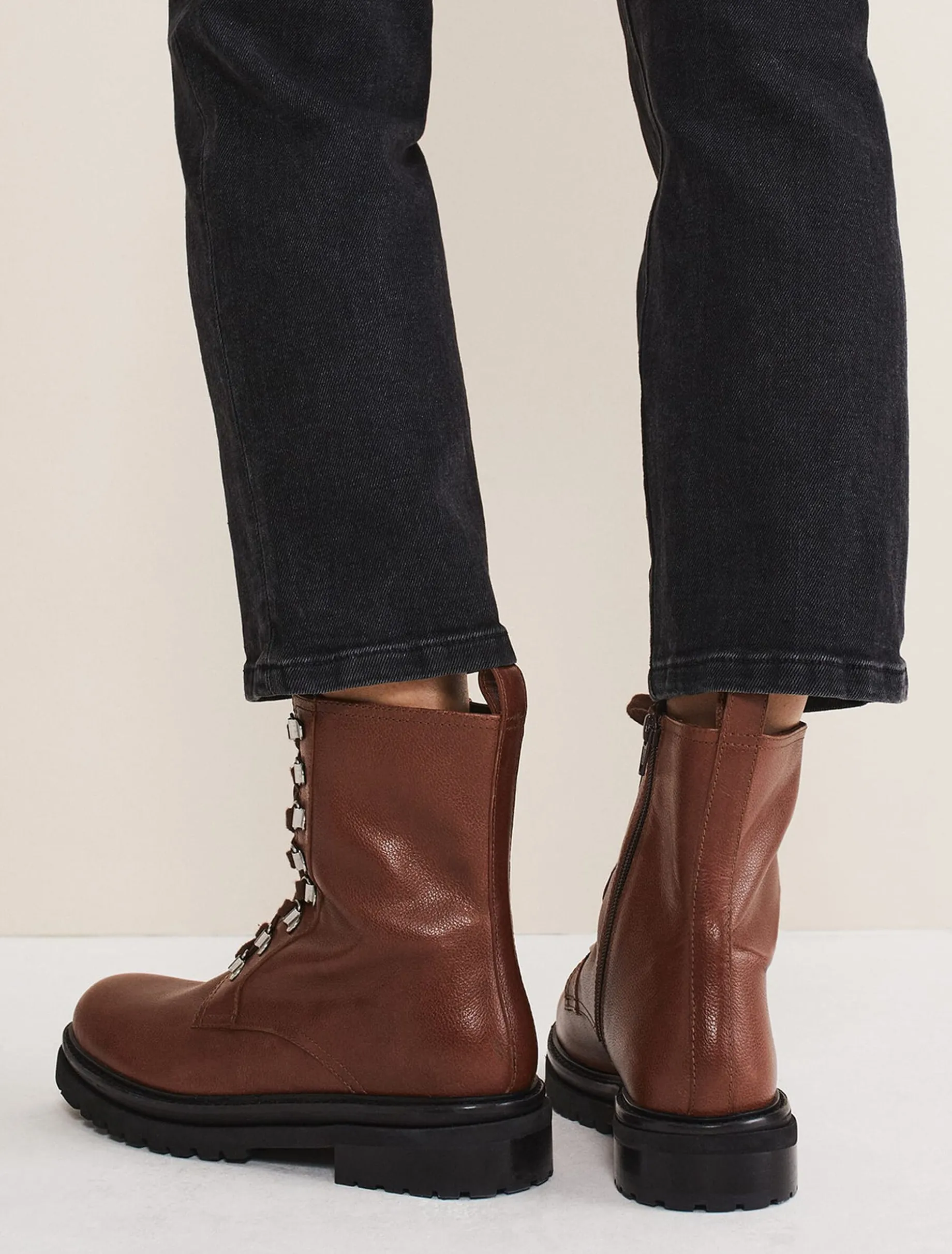 Meladie Leather Lace Up Boot