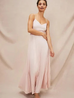 Michelle Lace Pleat Maxi Dress