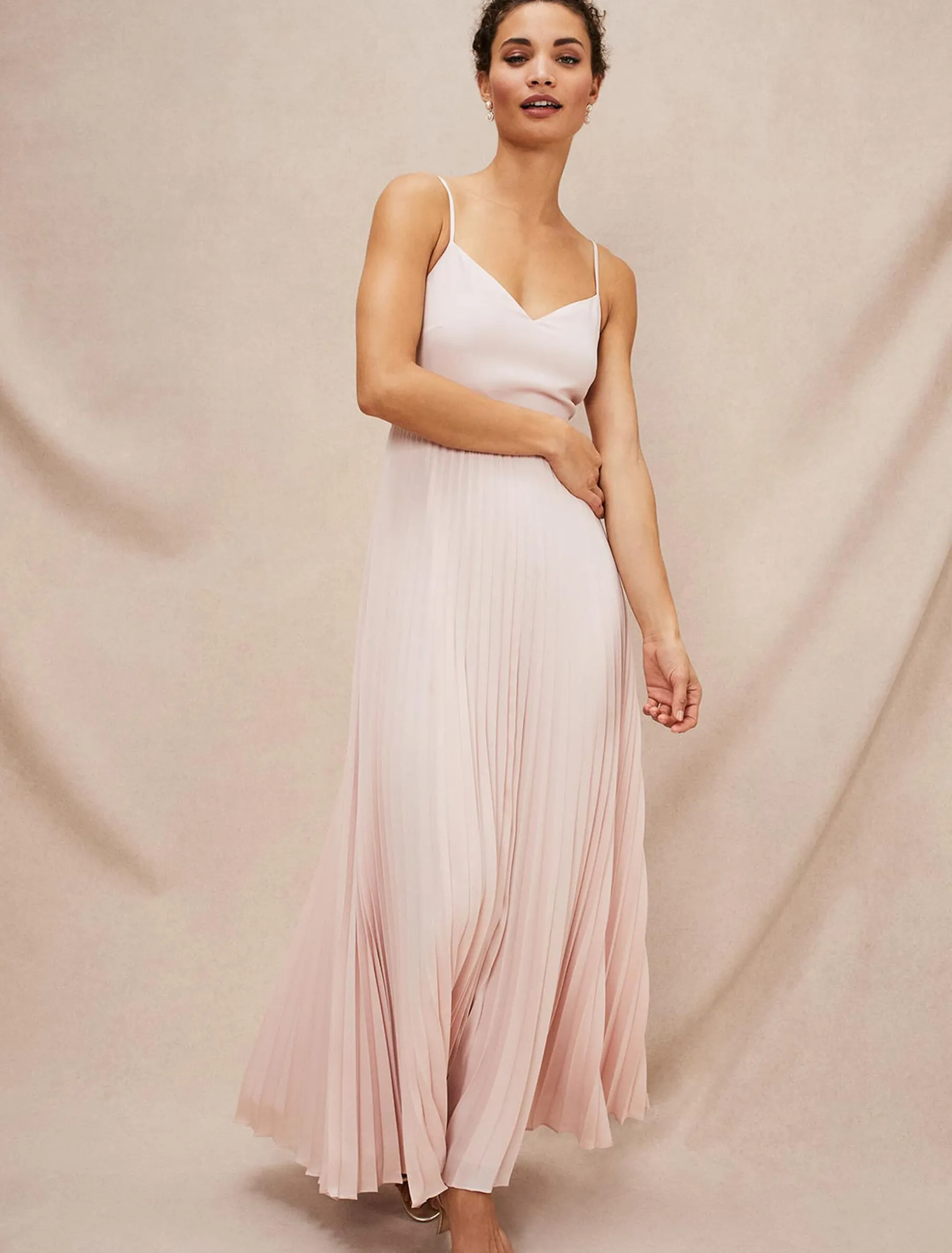 Michelle Lace Pleat Maxi Dress