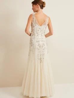 Milana Beaded Tulle Maxi Wedding Dress