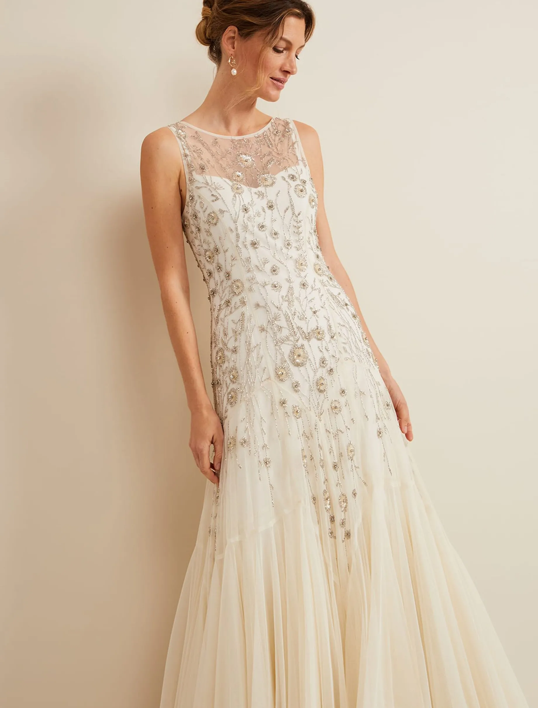 Milana Beaded Tulle Maxi Wedding Dress