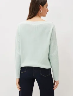 Mimi Eyelet Detail Ribbed Knit Jumper