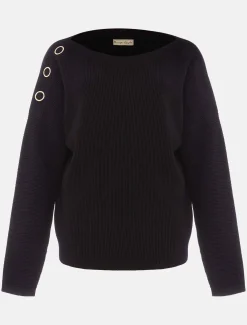 Mimi Textured Eyelet Detail Fine Knit Jumper
