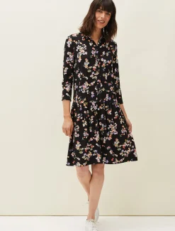Mina Floral Print Shirt Dress