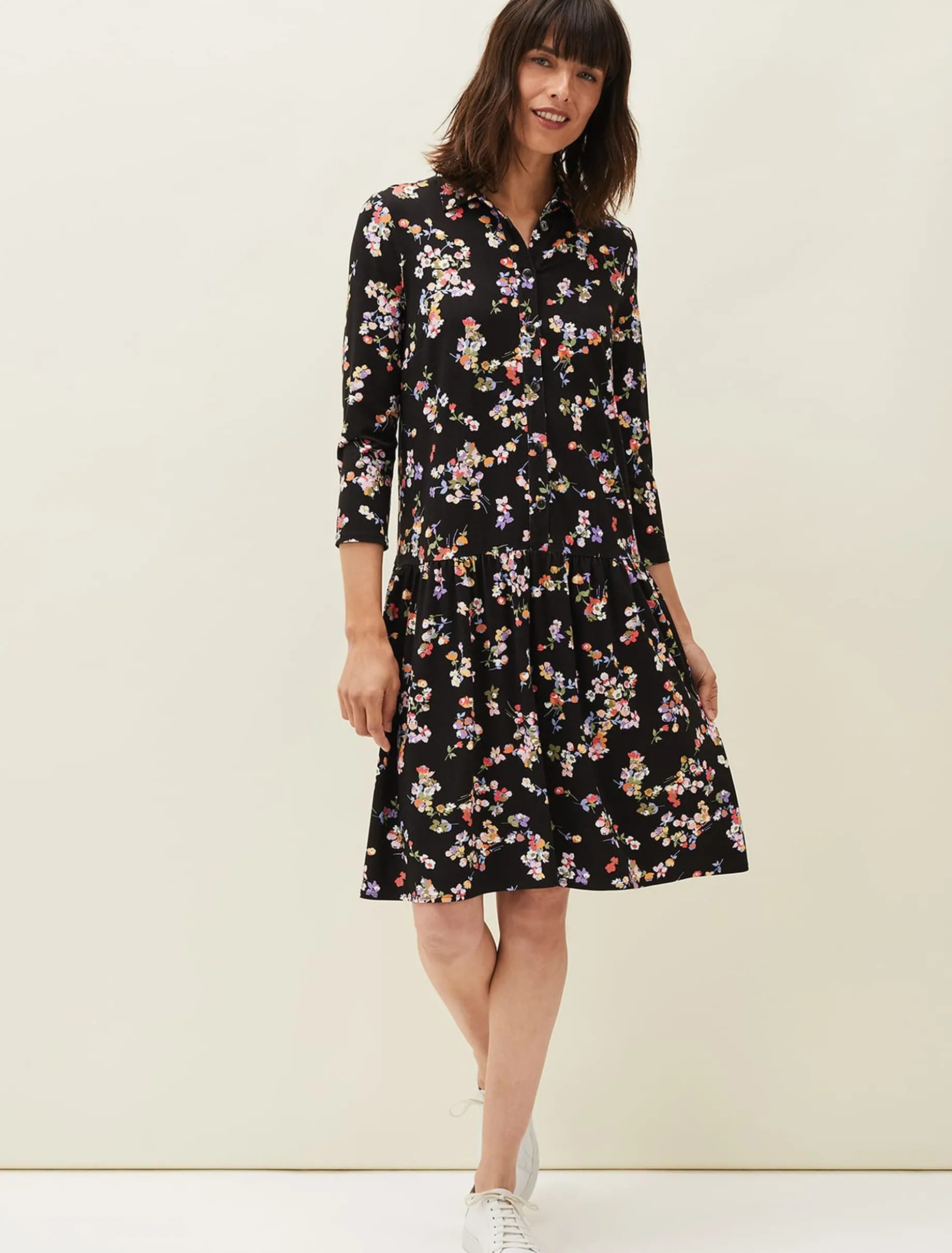 Mina Floral Print Shirt Dress