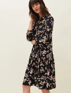 Mina Floral Print Shirt Dress