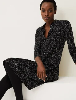 Mina Spot Print Shirt Dress