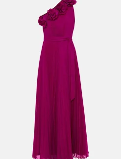 Minnie One Shoulder Pleated Maxi Dress