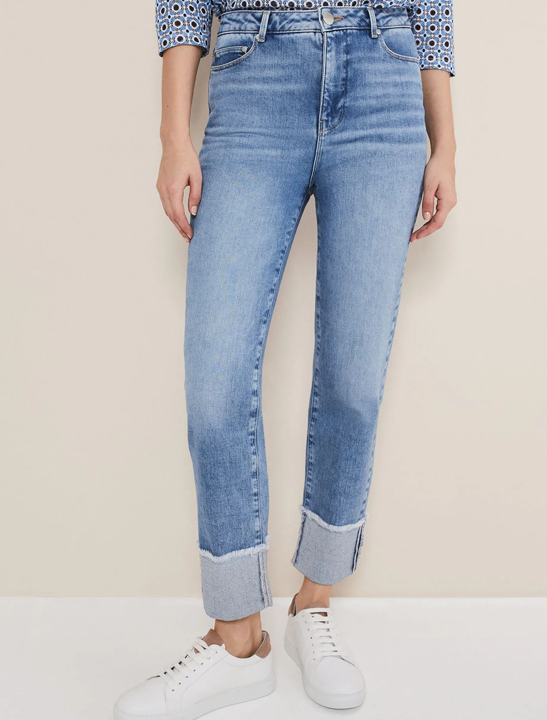 Mirabel Straight Leg Deep Turn Up Jeans
