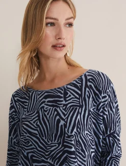 Moire Zebra Linen Top