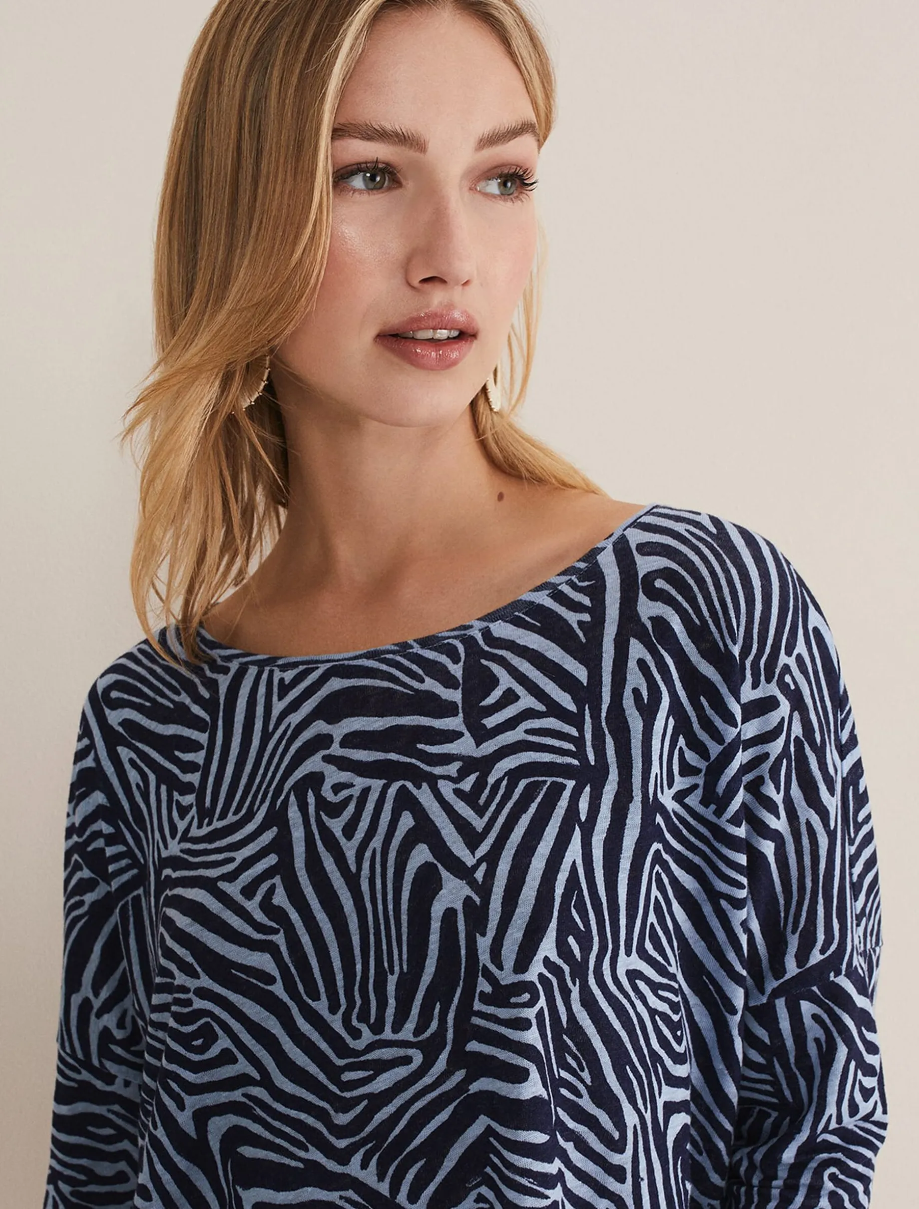 Moire Zebra Linen Top