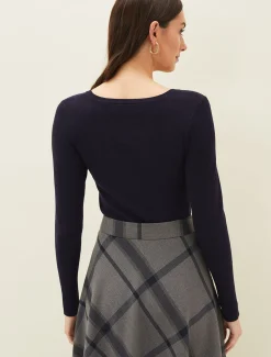 Molla Square Neck Fine Knit Jumper