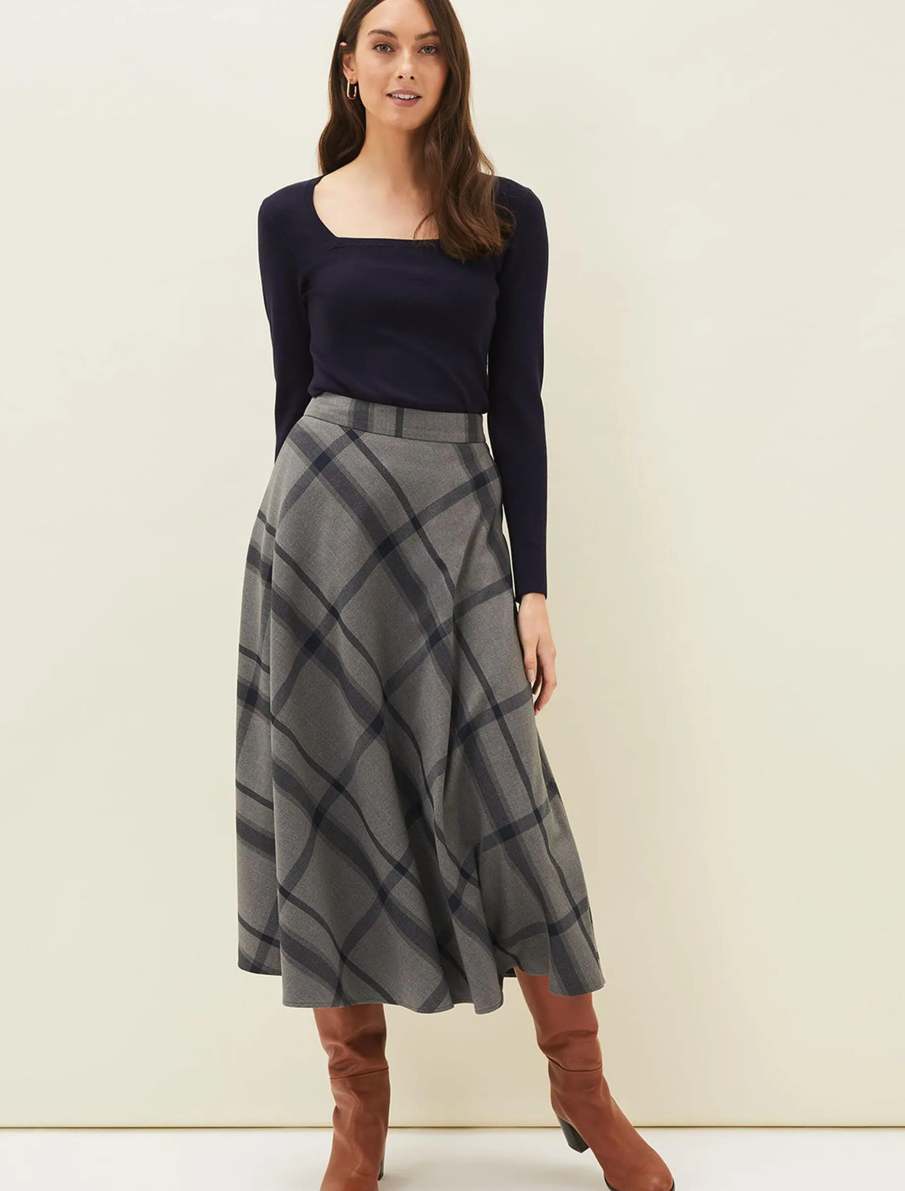 Molla Square Neck Fine Knit Jumper