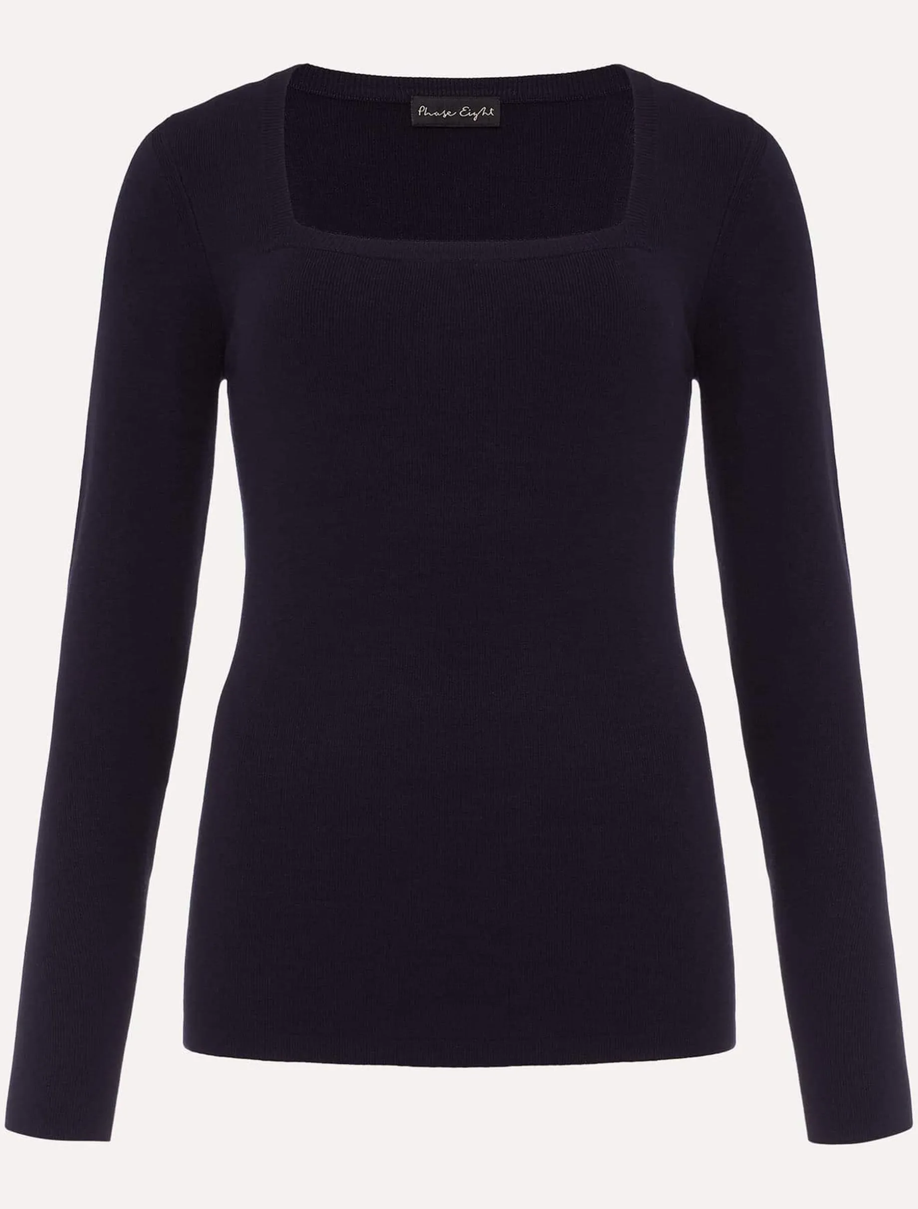 Molla Square Neck Fine Knit Jumper