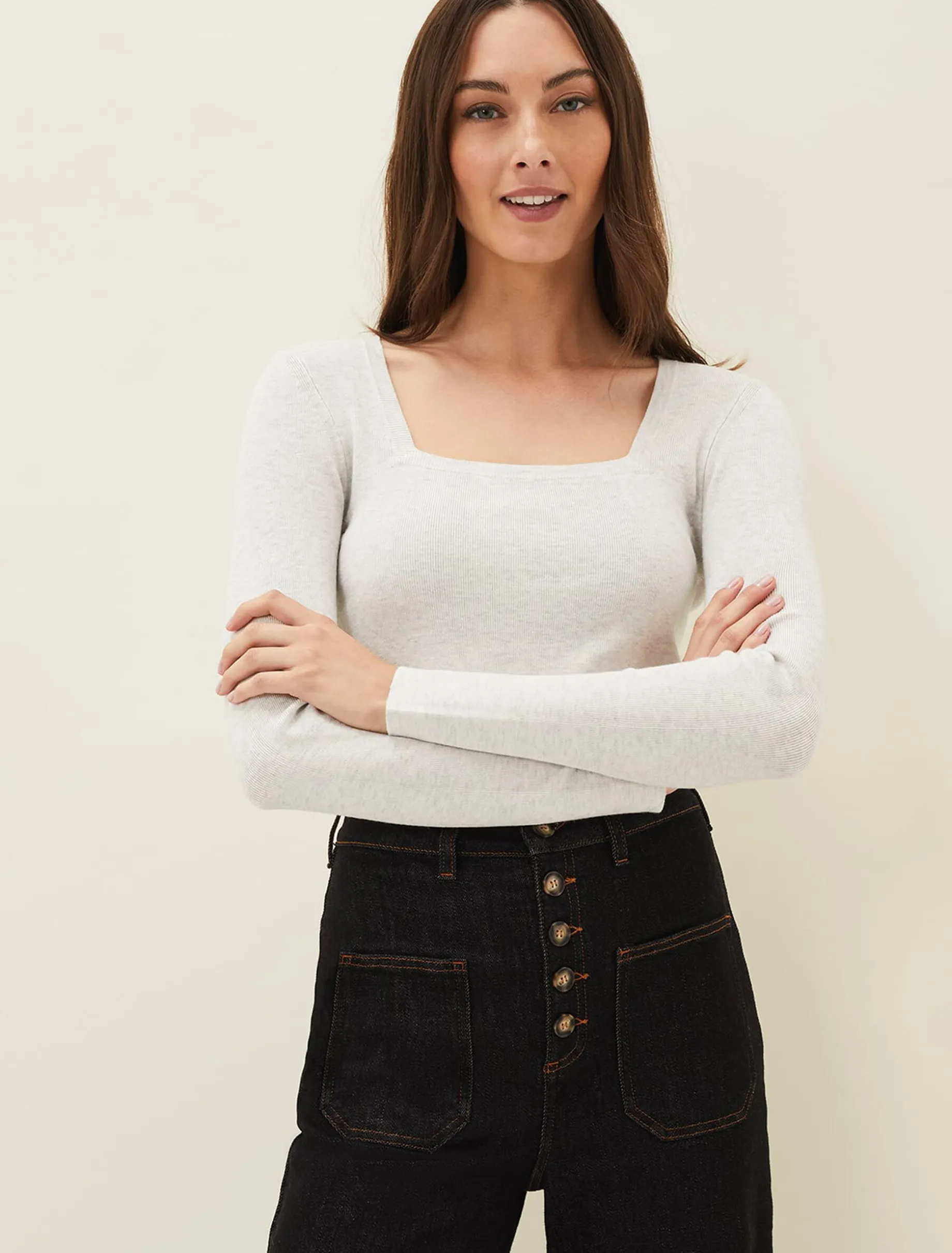 Molla Square Neck Knit Jumper