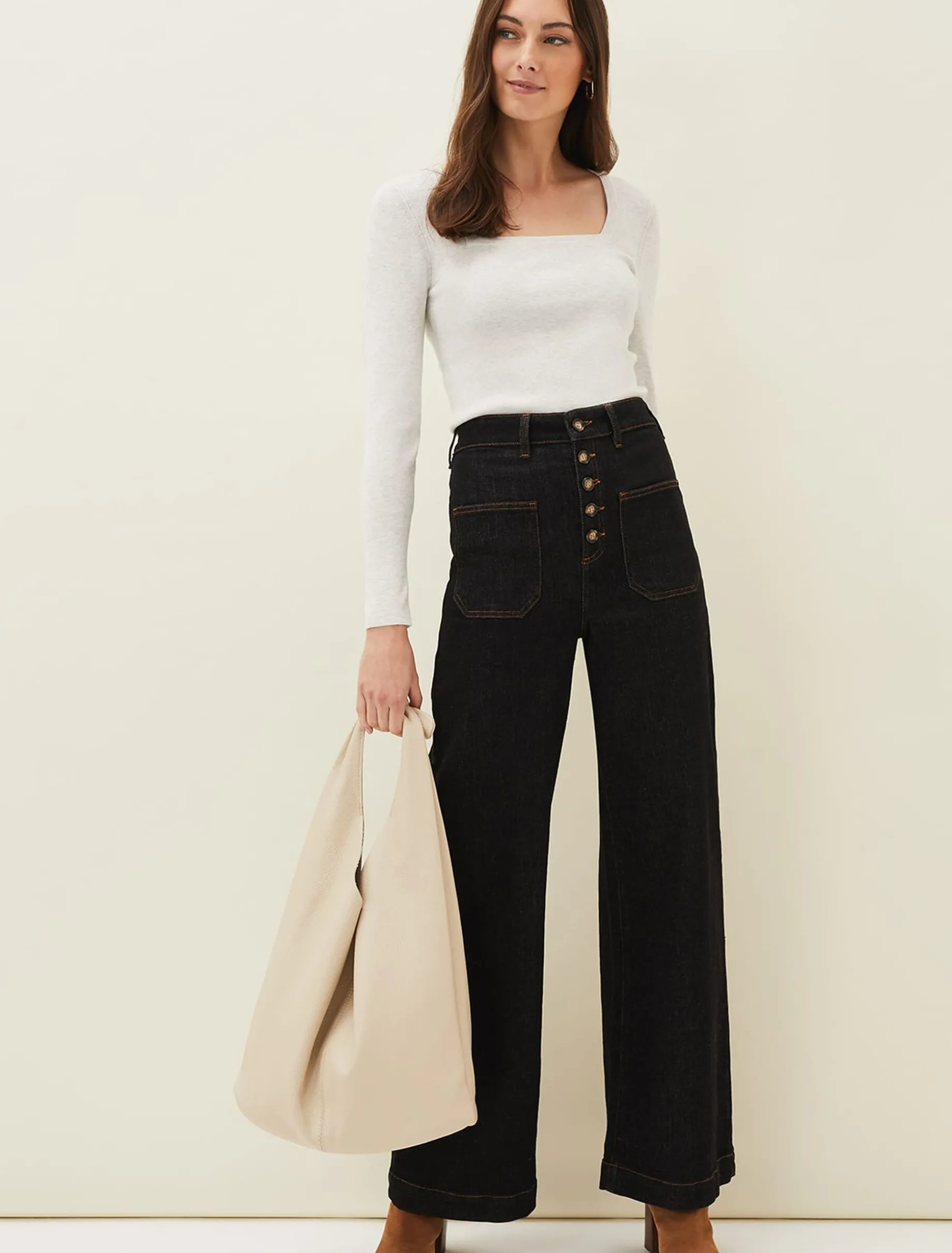 Molla Square Neck Knit Jumper