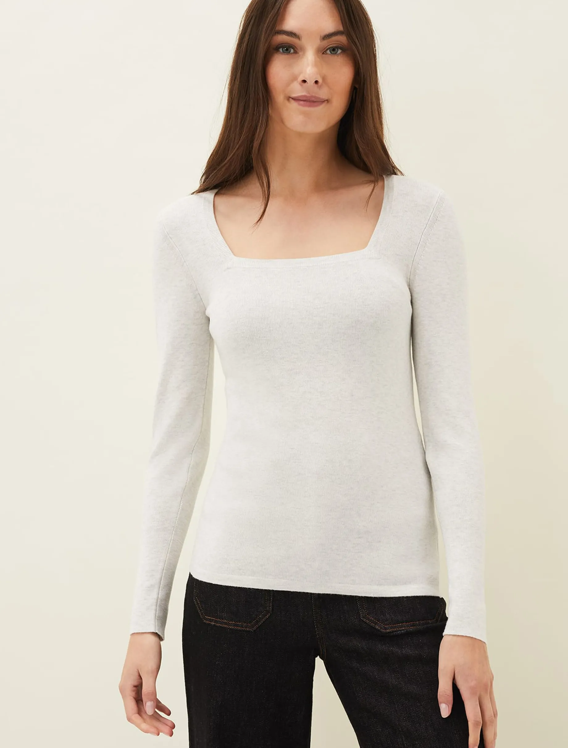 Molla Square Neck Knit Jumper