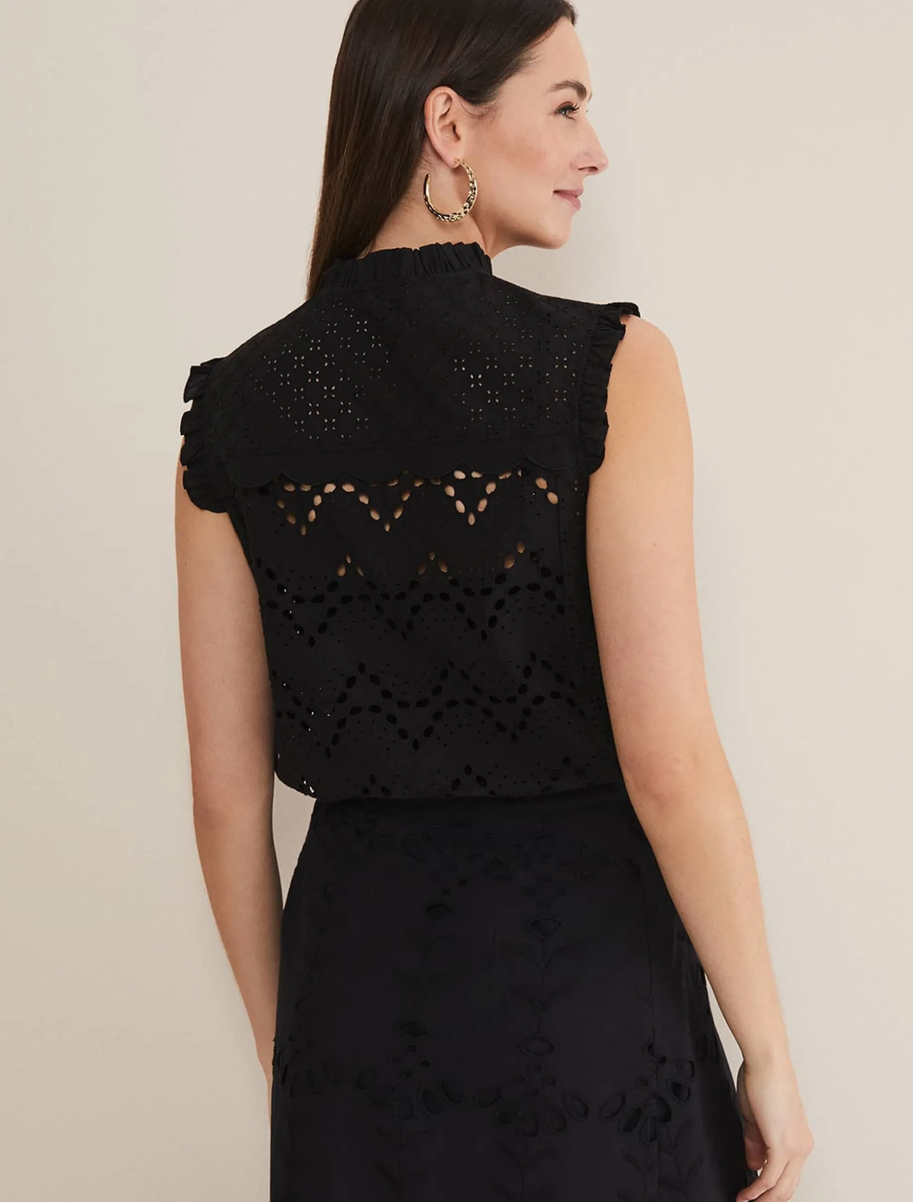 Mollie Broderie Sleeveless Blouse