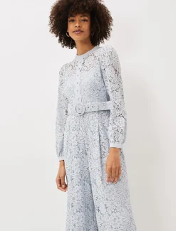 Monroe Belted Lace Wide Leg Jumpsuit