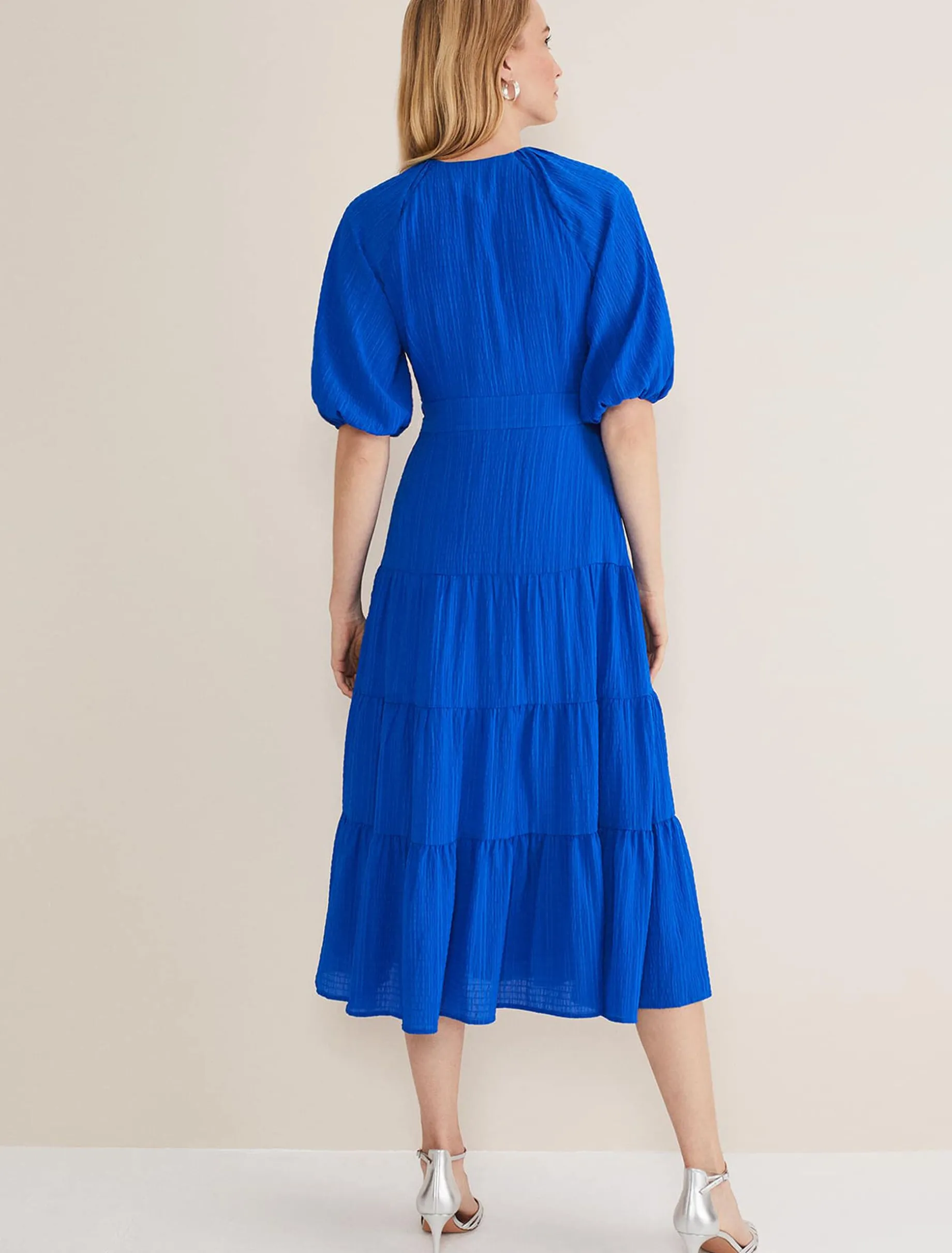Morven Blue Wrap Midi Dress