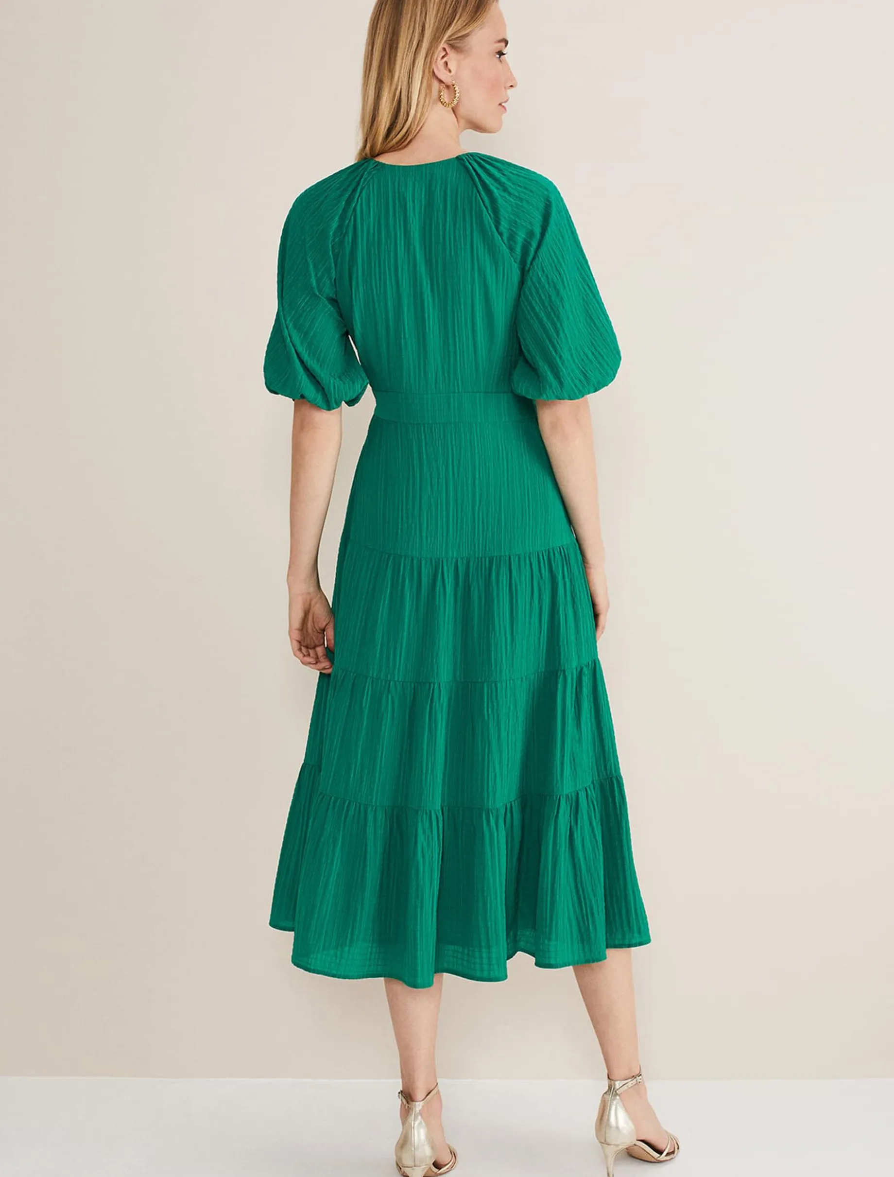 Morven Green Wrap Midi Dress
