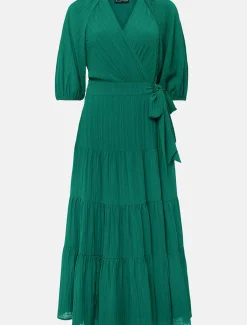 Morven Green Wrap Midi Dress
