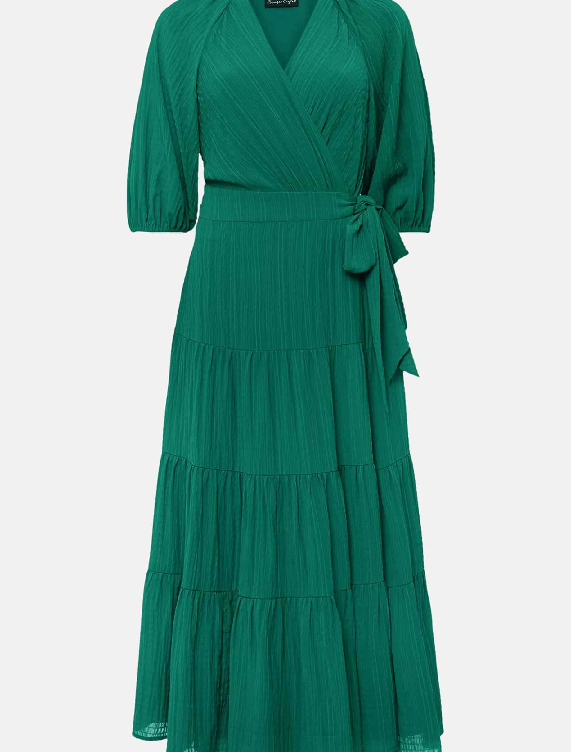 Morven Green Wrap Midi Dress