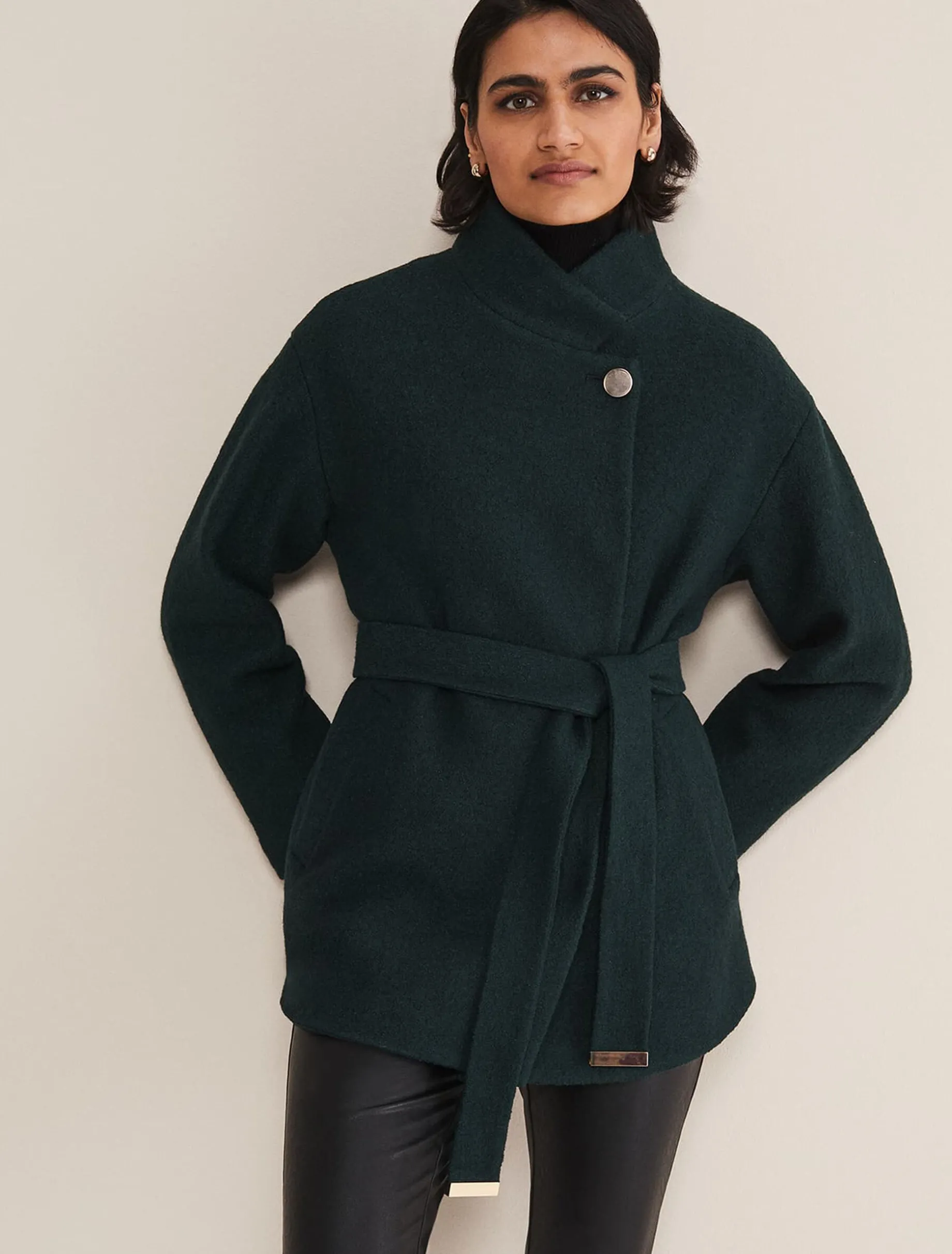 Mya Wool Short Belted Coat