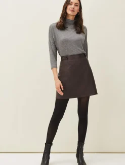 Nadine Leather A-Line Skirt