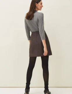 Nadine Leather A-Line Skirt