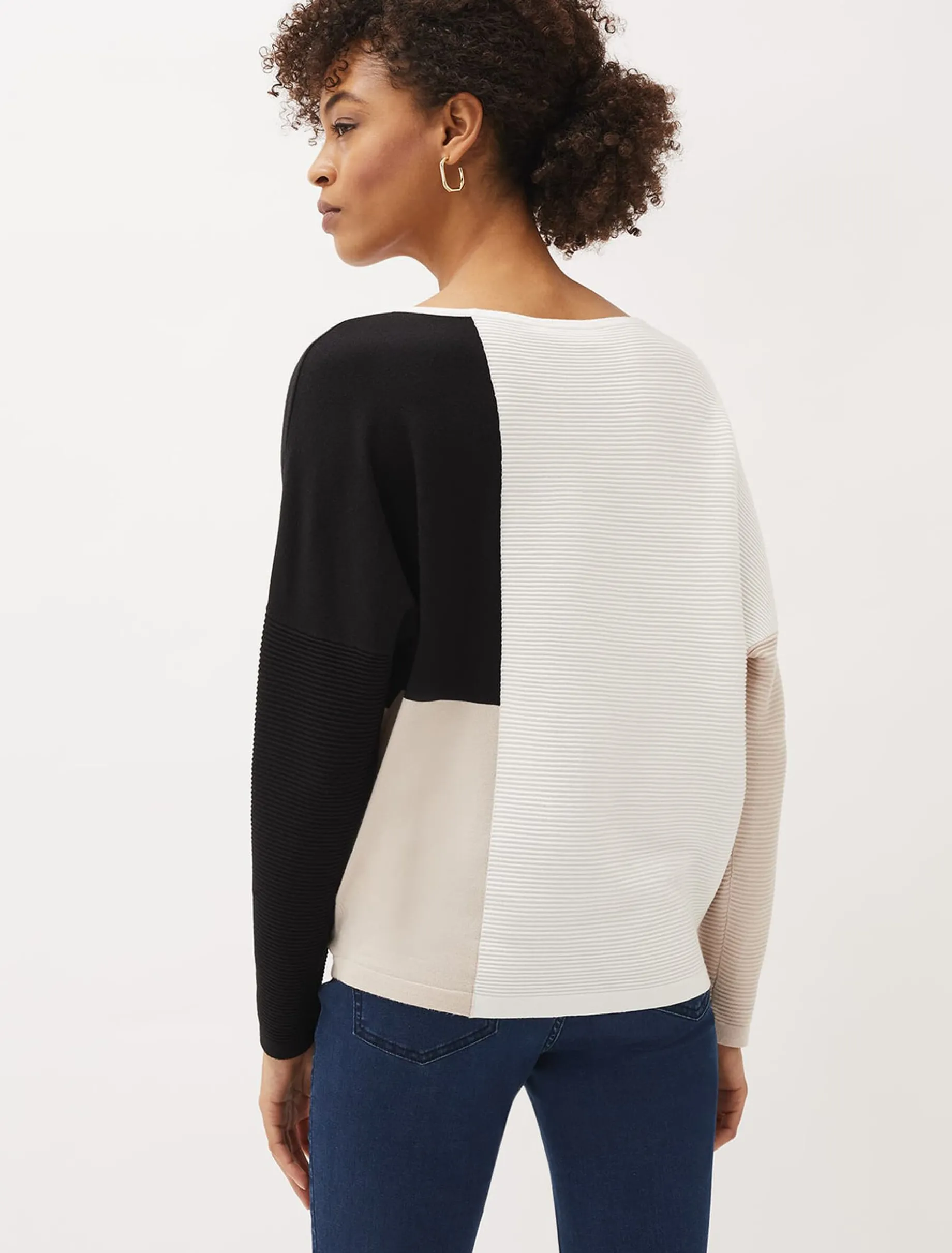 Naidia Colourblock Ribbed Knit Jumper
