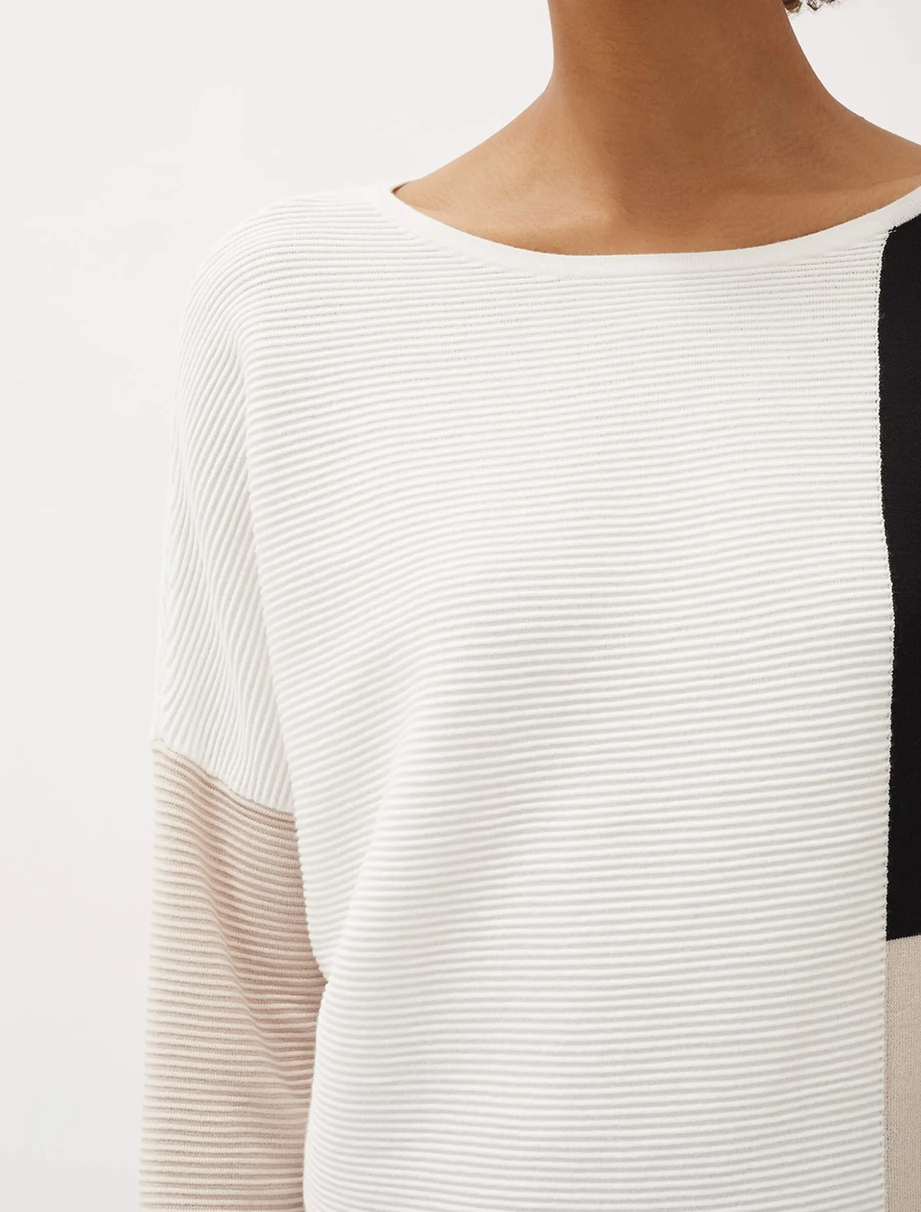 Naidia Colourblock Ribbed Knit Jumper