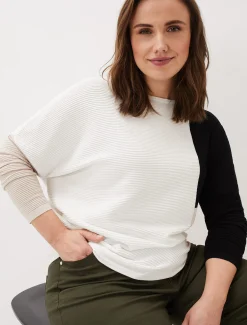 Naidia Colourblock Ribbed Knit Jumper
