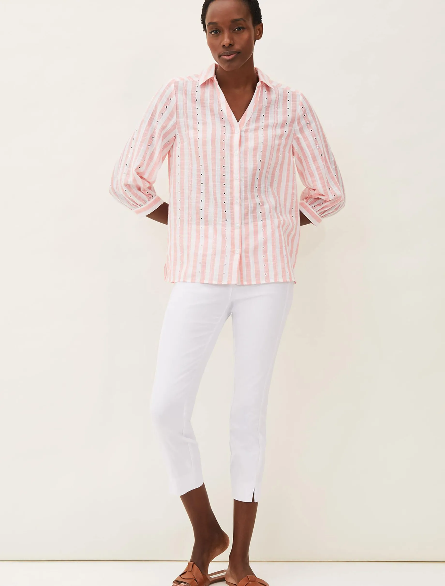 Nanette Stripe Broderie Shirt