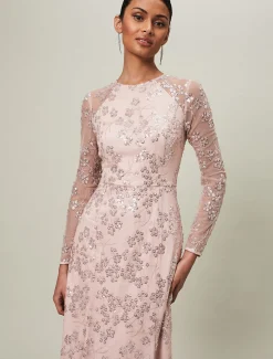 Natalya Sequin Floral Maxi Dress