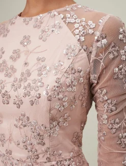 Natalya Sequin Floral Maxi Dress