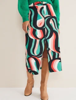 Nathalie Swirl Midi Skirt