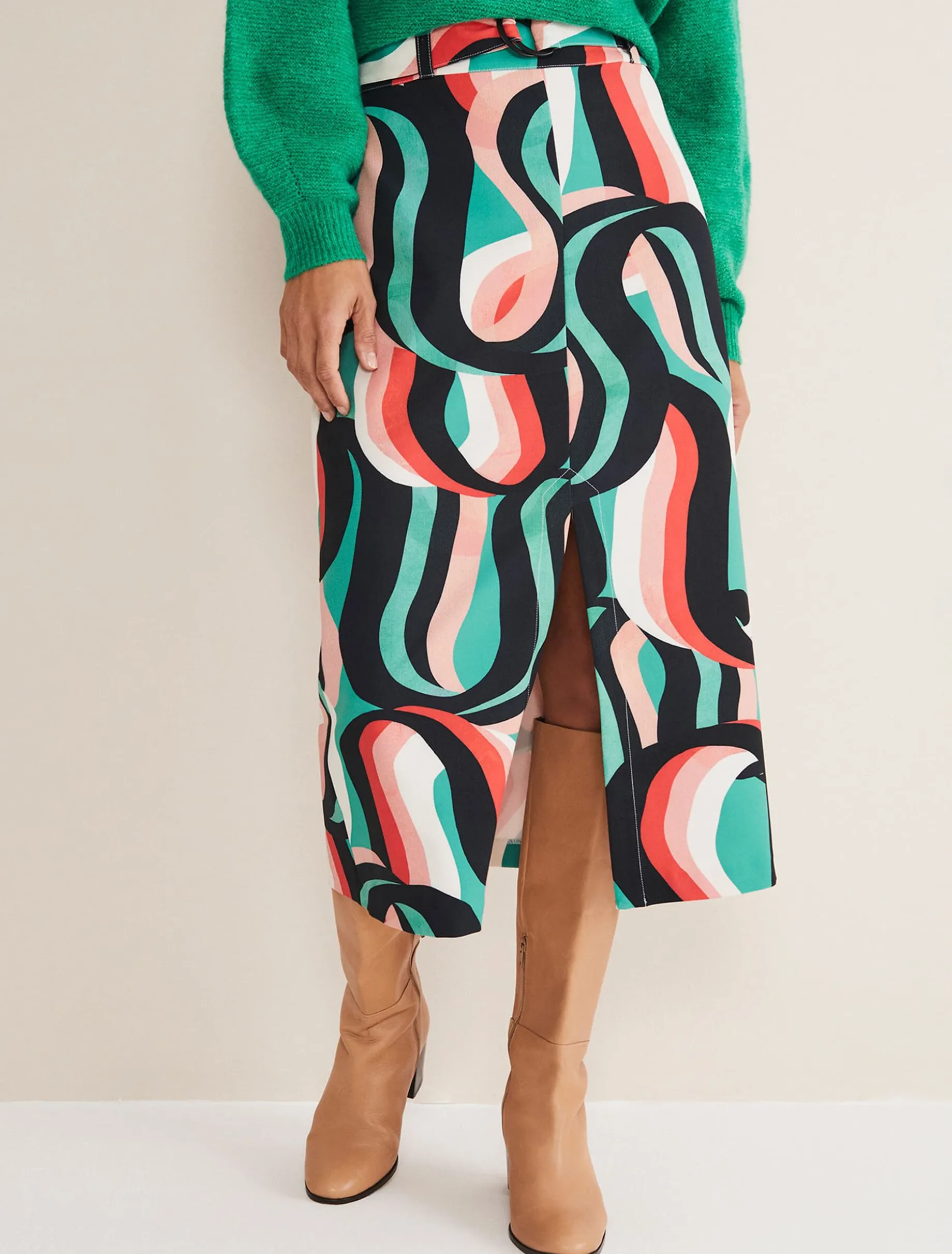 Nathalie Swirl Midi Skirt